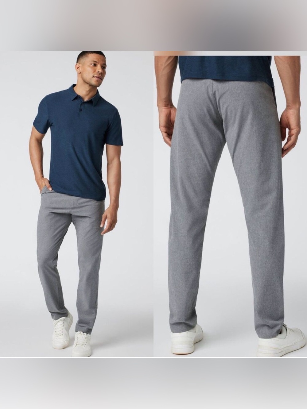 Vuori Aim Pant Men's Chino Pants in Concrete Gray - Size: 36x32